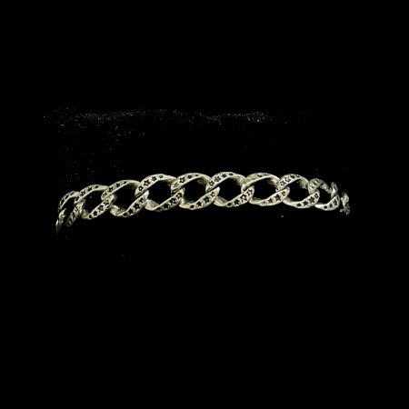 Oxidised Stary Curb Chain 92.5 Sterling Silver Bracelet For Men